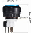 thumbnail image 2 of PinesC Starts Arcade Buttons ABS American Small Round with Light Micro Switch for Arcade Machine Video Games Parts DC 12V Blue Blue, 2 of 5
