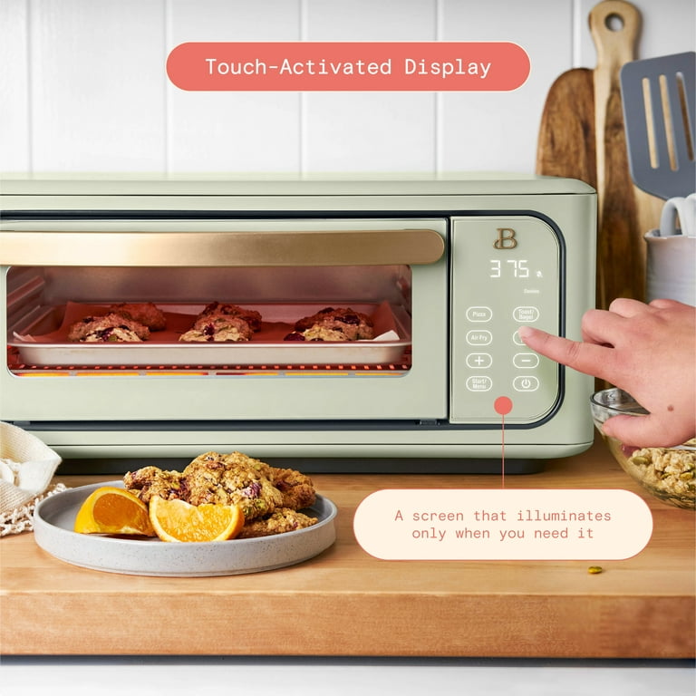 6 Slice Touchscreen Air Fryer Toaster Oven, Sage Green by Drew Barrymore