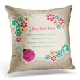 thumbnail image 1 of EREHome Housse de Coussin Design Mignon Insecte Brun Coloré Dame 20x20 Pouces, 1 of 1
