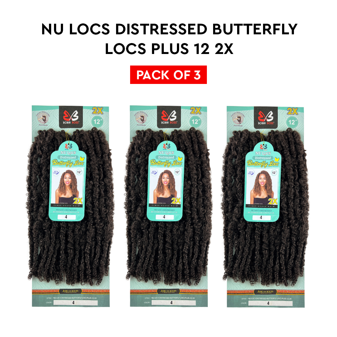 Bobbi Boss Nu Locs 2x Butterfly Locs Plus 12” ( 1B Off Black ) 3 Pack - image 1 of 5