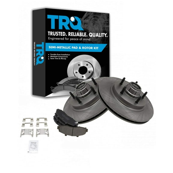 TRQ Front Brake Pad & Rotor Kit Brake Pads Brake Rotor Semi-Metallic Fits Select 1997-1999 Ford F-150