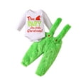 thumbnail image 2 of 0-24M Baby Christmas Sets 6M 12M 18M 24M Boys Girls Clothes Newborn Toddler Long Sleeve Romper + Furry Suspender Skirt/Pants Outfits for Party, 2 of 10