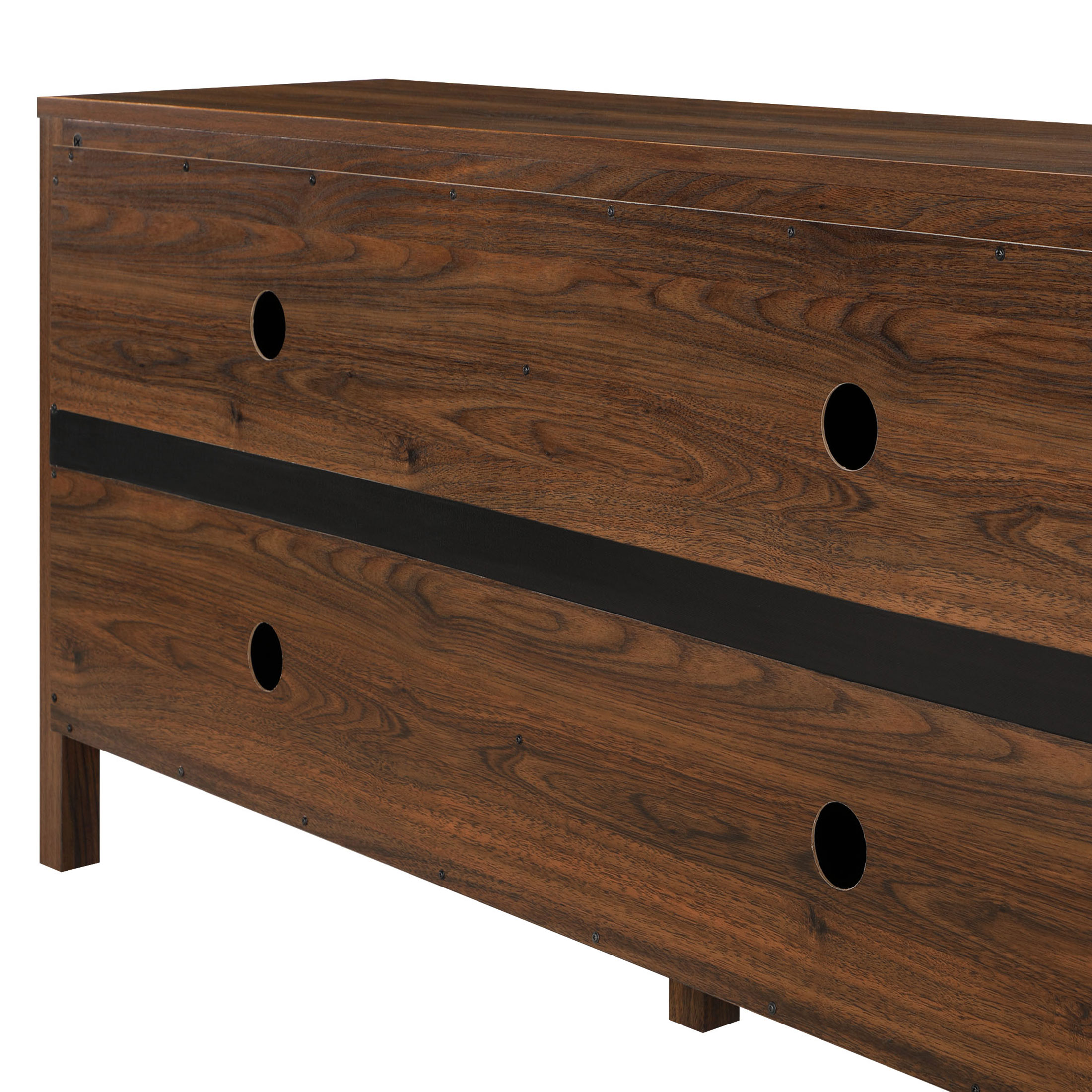 Mainstays 4-Door TV Console for 65" TVs, Canyon Walnut photo 6