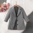 thumbnail image 4 of Dursoulink Wool Trench Coat for Kids Notched Lapel Mid-Long Overcoat with Pockets, Sizes 4Y-15Y, 4 of 6