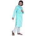 thumbnail image 3 of Atasi Menâ€™s Henley Solid Long Sleeve Kurta Mandarin Collar Ethnic Long Wear, 3 of 7