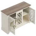 thumbnail image 2 of Galano Raccon 3-Door Wide Sideboard, Ivory with Knotty Oak Finish, Adjustable Shelves, 2 of 13