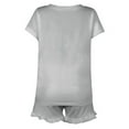 thumbnail image 6 of Wyongtao Pajamas for Women Short Sleeve V-Neck Sleepwear Two Piece Pj Sets with Shorts Casual Loungewear,Gray XL, 6 of 6