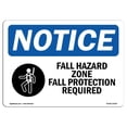 thumbnail image 1 of SignMission OS-NS-D-710-L-12435 Panneau d'Avis OSHA - Zone de Danger de Chute Panneau de Protection contre les Chutes avec Symbole, 1 of 1