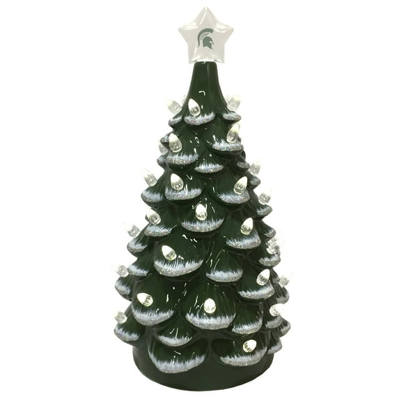 Green Michigan State Spartans 14'' Ceramic Tree