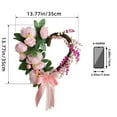 thumbnail image 3 of 13.7inch Peony Flower Wreath for Front Door Artificial Heart Shape Rattan Wreath with Pink Bow Ribbons Grapevine Floral Garland for Spring Wall Holiday Valentines Day Indoor Outdoor Decor, 3 of 9