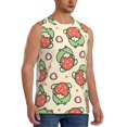 thumbnail image 2 of Bingfone Frog Hold Strawberry Pattern Men's Tank Tops Workout Sleeveless Tee Shirts Running Beach Tanks for Men-XX-Large, 2 of 7