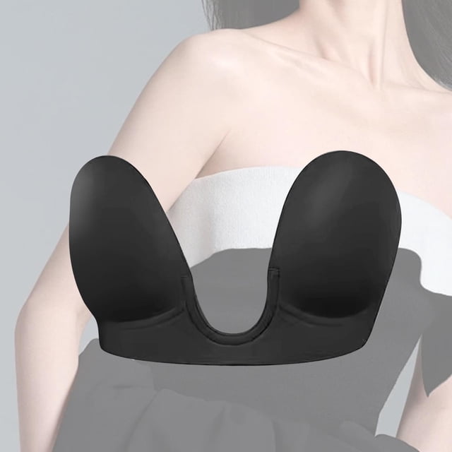 Sujetador sin tirantes Yinane Invisible con escote en U profundo acolchado Push up traje de baño XL