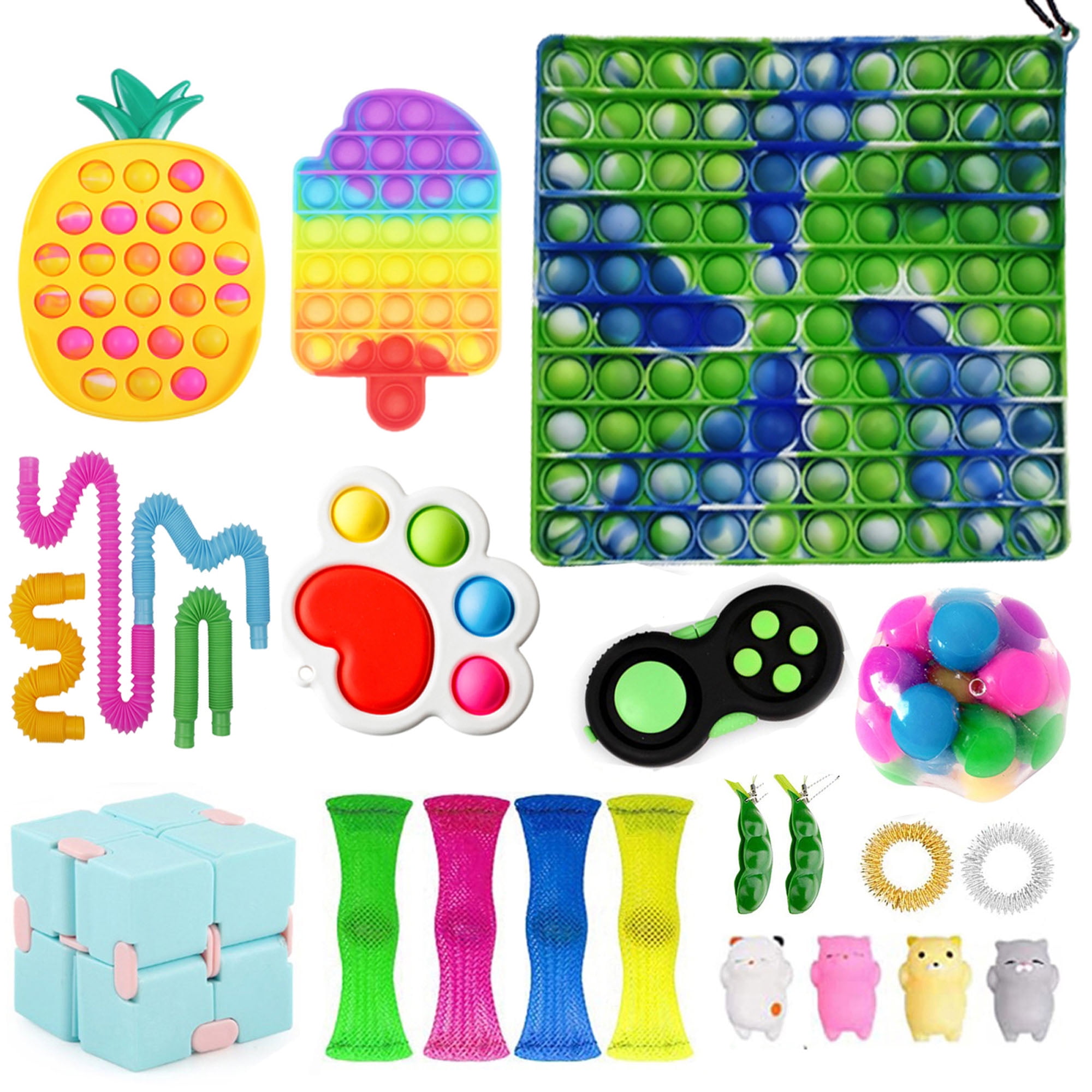 CenturyX 23Pcs Tik Tok Sensory Fidget Toy Pack Simple Cheap Push Pop