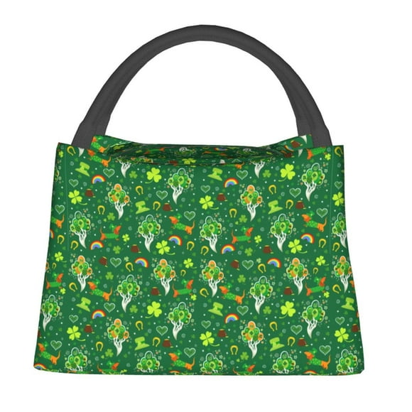 Fotbe St. Patrick's day Bolsa Térmica Portátil con Estampado, Bolsa de Entrega de Alimentos Aislada, Bolsa Reutilizable de Gran Capacidad para Comidas y Supermercado