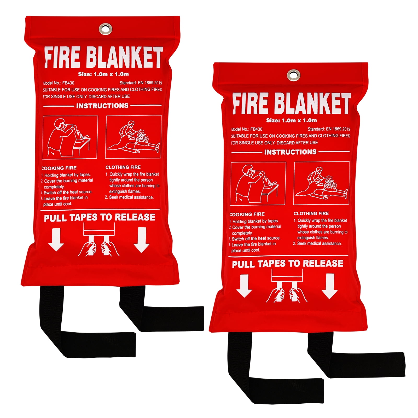 3 x Safety Fire Blanket Large In Case Quick Release Protection Kitchen Home New 