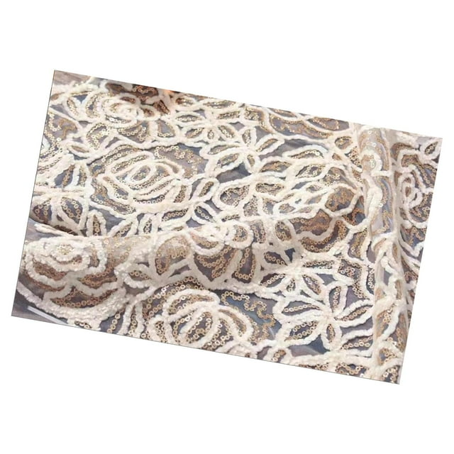 Tela De Encaje Floral Bordado Tela Para Vestidos De Fiesta De Boda Ropa Dama Beige
