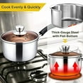 thumbnail image 6 of Saucepan with Lid, Max Capacity 2 Quart Stainless Steel Sauce Pot with Glass Lid for Cooking, Easy Clean & Rust Free, Dishwasher Safe, 6 of 7