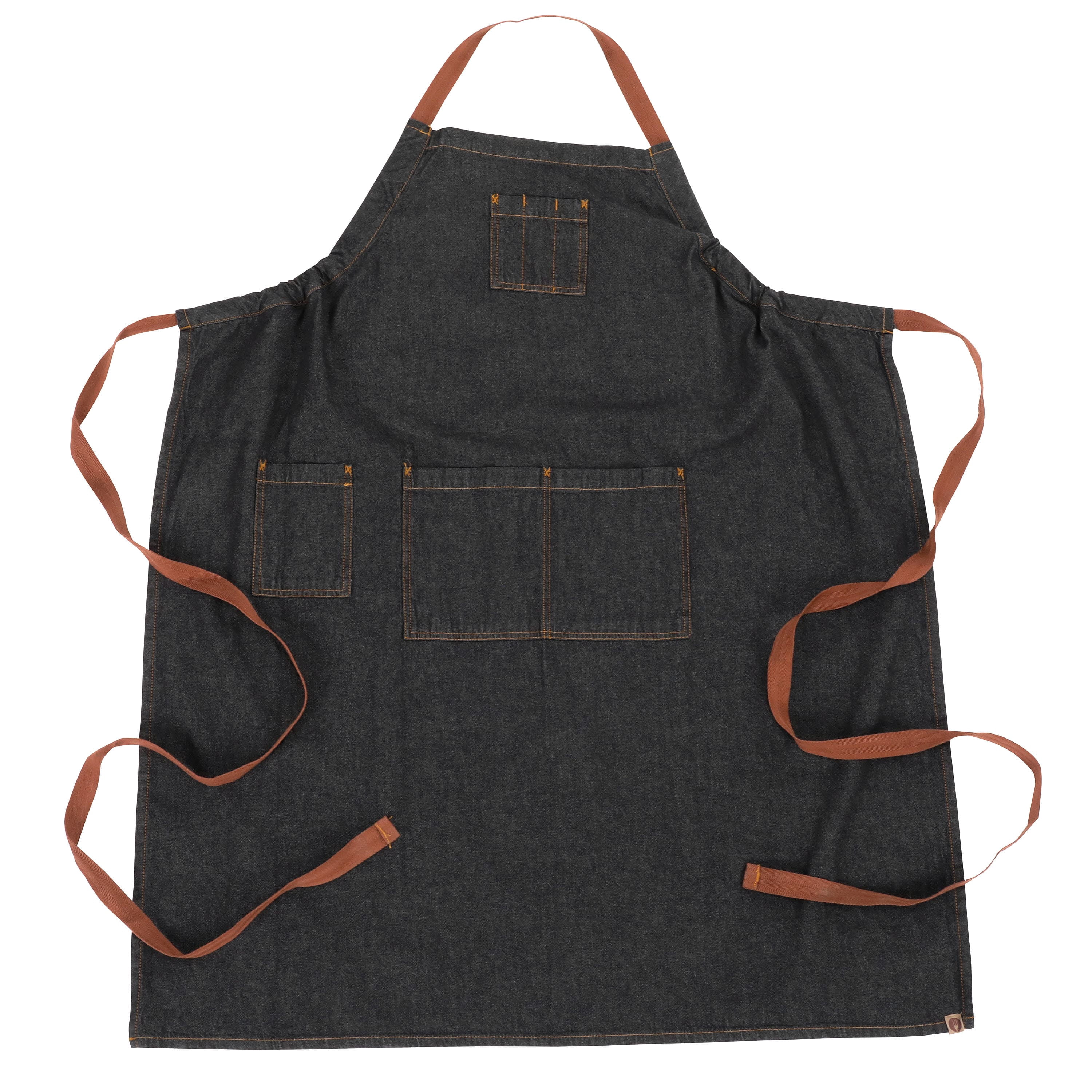Chef Works Unisex Memphis Chefs Bib Apron, Indigo Blue, One Size