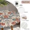 thumbnail image 3 of Boho Floral Round Tablecloth for 36-44 Inch Tables,Fitted Table Cover with Elastic Edge,Farmhouse Vintage Red Blue Flower Plant Waterproof Outdoor Table Cloth Protector for Patio Garden Dinner Picnic, 3 of 9