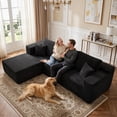 thumbnail image 3 of Actoroom 106" Modular Sectional Couch, L-Shape Boneless Cloud Couch, 4 in 1 Convertible Upholstered Sofa for Living Room, Black, 3 of 13