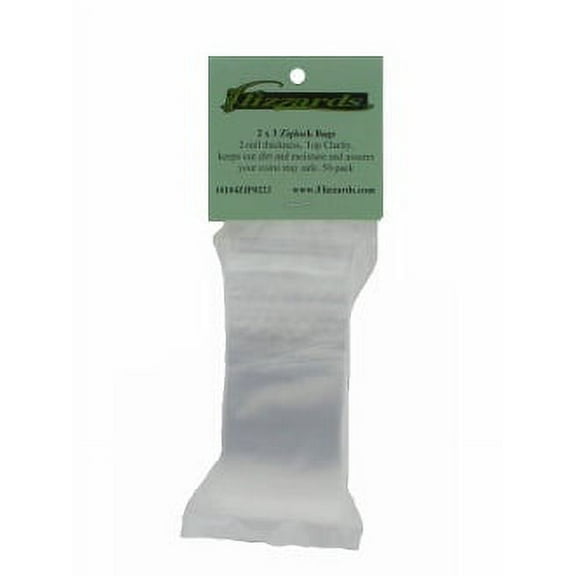 2 x 3 Ziplock Reclosable Poly Bags, Clear, 50 pack