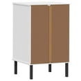 thumbnail image 5 of vidaXL Bedside Cabinet with Metal Legs White Solid Wood Pine OSLO, 5 of 5