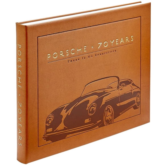 Libro ilustrado Porsche 70 años, encuadernado a mano en cuero