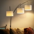 thumbnail image 4 of Brightech Trilage 9.5W LED Bulb 3 Lights with Shades Arc Floor Lamp, Black, 4 of 9