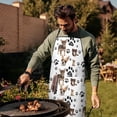 thumbnail image 4 of Chihuahua and Footprints Apron-Garden Aprons for Women with Pockets-Cotton Linen Waterproof Kitchen Cooking Gardening Aprons Adjustable for Kitchen,Cooking,BBQ and Salon 33x27 Inch, 4 of 7