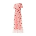 thumbnail image 3 of Douhoow Women Princess Long Dress Strawberry Sequin Mesh Dress V-Neck Lace-up Tutu Dress, 3 of 9