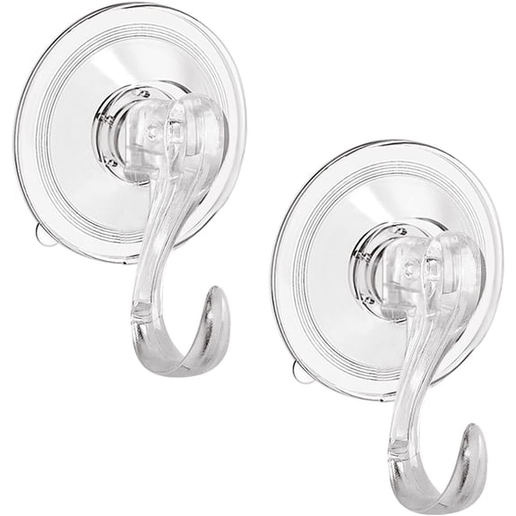 2PCS Wreath Hanger Suction Cup Hooks with Key Lock Shower Suction Cup Hook (White, One Size)