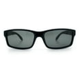 thumbnail image 5 of All Black Timeless Classic Narrow Rectangle Dad Shade Sunglasses Shiny Glass Lens, 5 of 7