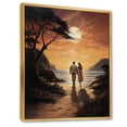 thumbnail image 2 of Designart "love Couple Landscape Embracing The Sunset IV" Romantic Landscape Floater Framed Canvas Art Print, 2 of 7