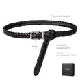 thumbnail image 1 of Catelles Black Woven Top-grain Leather Women's Belt,Alloy Buckle, Durable And Stylish, Suitable for Jeans and Skirts，Gift Box &For waist 32 inches Width 0.83 inches, 1 of 14