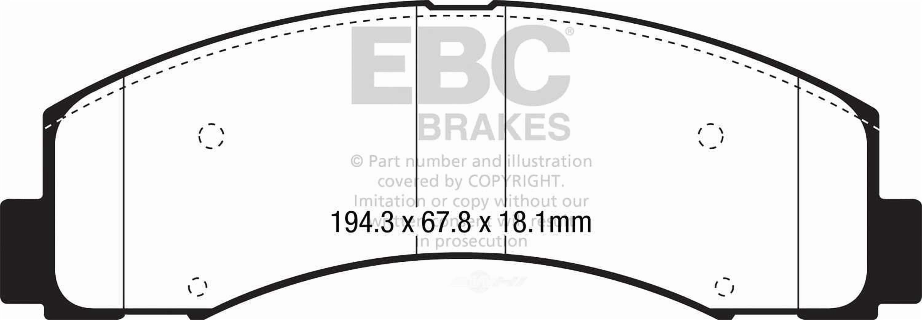 EBC Brakes Yellowstuff 4000 Series Street and Track Brake Pad Set Fits select: 2018-2021 FORD F150, 2018-2019 TOYOTA CAMRY
