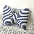 thumbnail image 5 of 2Pcs Bow Shaped Pillow, Decorative Sofa Throw Pillows 9.8X7.1", Striped Black And White Reversible Pillow Cushions For Couch Bed Sofa Office Car Decor Neck Waist, Hand Made Cotton, Detachable To Wash, 5 of 5