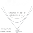 thumbnail image 3 of AVEKI Pendentif Collier Cœur Superposé Fait Main Assiette en Or 18k, 3 of 5