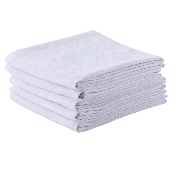 Veinchycot 5-Pack Flour Sack Towels,100% Cotton Highly Absorbent Dishcloths,Plain Tea Towels for Drying & Cleaning,20x28 inches, White