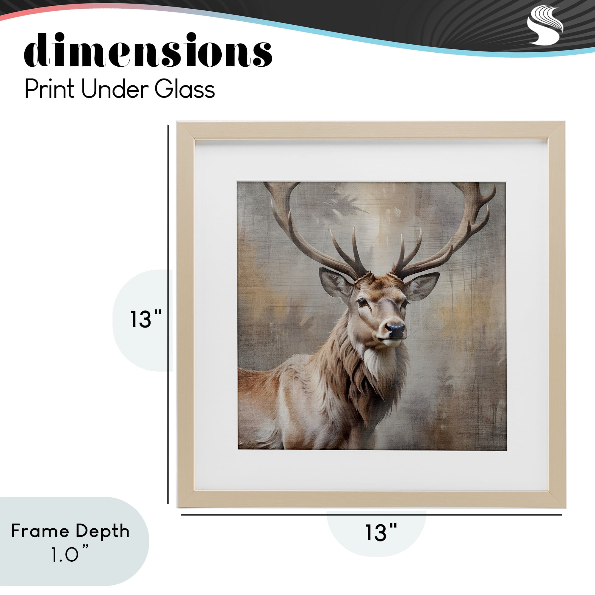Stupell Industries Rustic Stag with Majestic Glance Birch Framed Print Under Glass, design by Susan Arnot