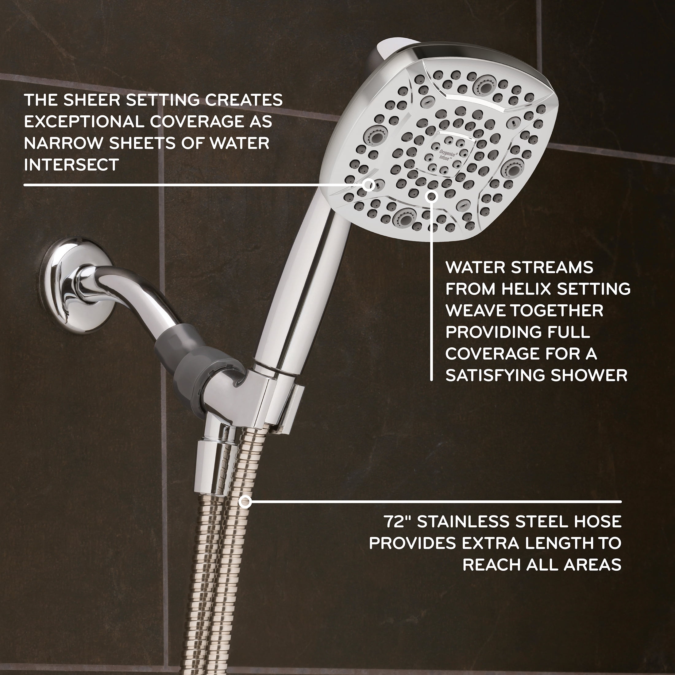 Oxygenics Infuse 7-Setting Chrome Handheld Shower Head