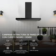 thumbnail image 2 of Campana Pared 90cm de Cocina Extractora y Purificadora AVERA  CEN90 Acero Inox y Vidrio Temp Digital Carbón Activado, 2 of 10