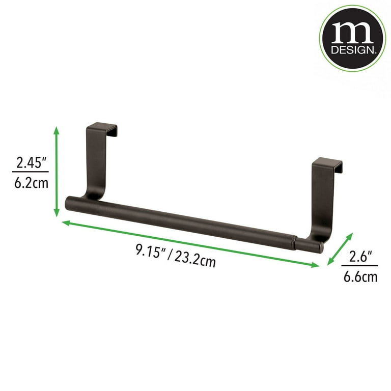 mDesign Adjustable Expandable Over Cabinet Door Towel Bar 2 Pack Bronze Walmart