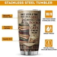 thumbnail image 6 of Athenstics A Woman Cannot Survive On Books Alone Tumbler Reading Design Librarians Vintage Styles Stainless Steel Tumblers Cat Lover Gifts For Girls Books Insulated Pet Coffee Mugs, 6 of 6