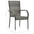 thumbnail image 2 of vidaXL 5 Piece Garden Dining Set Poly Rattan Grey, 2 of 7