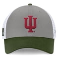 thumbnail image 2 of Men's Top of the World Gray/Green Indiana Hoosiers OHT Military Appreciation Badge Trucker Adjustable Hat, 2 of 4
