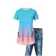 thumbnail image 4 of mfyjkho Tops Para Salir, Blusa Informal Con Botones Y Cuello Redondo Para Mujer, Cómoda, De Manga Corta Y Estampada Tops Para Salir S, 4 of 4