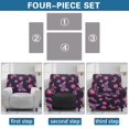 thumbnail image 6 of Xixirimido Pink Butterfly Floral Pattern Recliner Chair Covers 4 Pieces, Stretch Lazy Boy Recliner Cover, Recliner Sofa Slipcover with Pockets, Furniture Protector for Living Room, Pets, Kids, 6 of 8