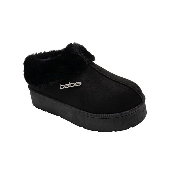 bebe Women's Platform Ankle Boots – Cozy Faux Fur Lined Slip-On Booties, Indoor and Outdoor Shoes for Winter