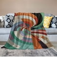 thumbnail image 2 of HENGT Flannel Throw Blanket Colorful Vintage Mid-Century Abstract Patchwork Ultra Soft Plush Blanket for Bed Sofa Couch Office Lightweight Warm Throws Comfortable Cozy Blankets, 2 of 6