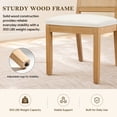 thumbnail image 5 of Dining Chairs Set of 2, Farmhouse Rattan Kitchen Chairs with Cane Back, LEGAHOME Upholstered Beige Dining Room Chairs, Wood Side Chair for Kitchen Dining Room, 5 of 10